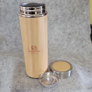 Salomon Bamboo Stainless Steel Travel Tumbler - Natural Wood EUC